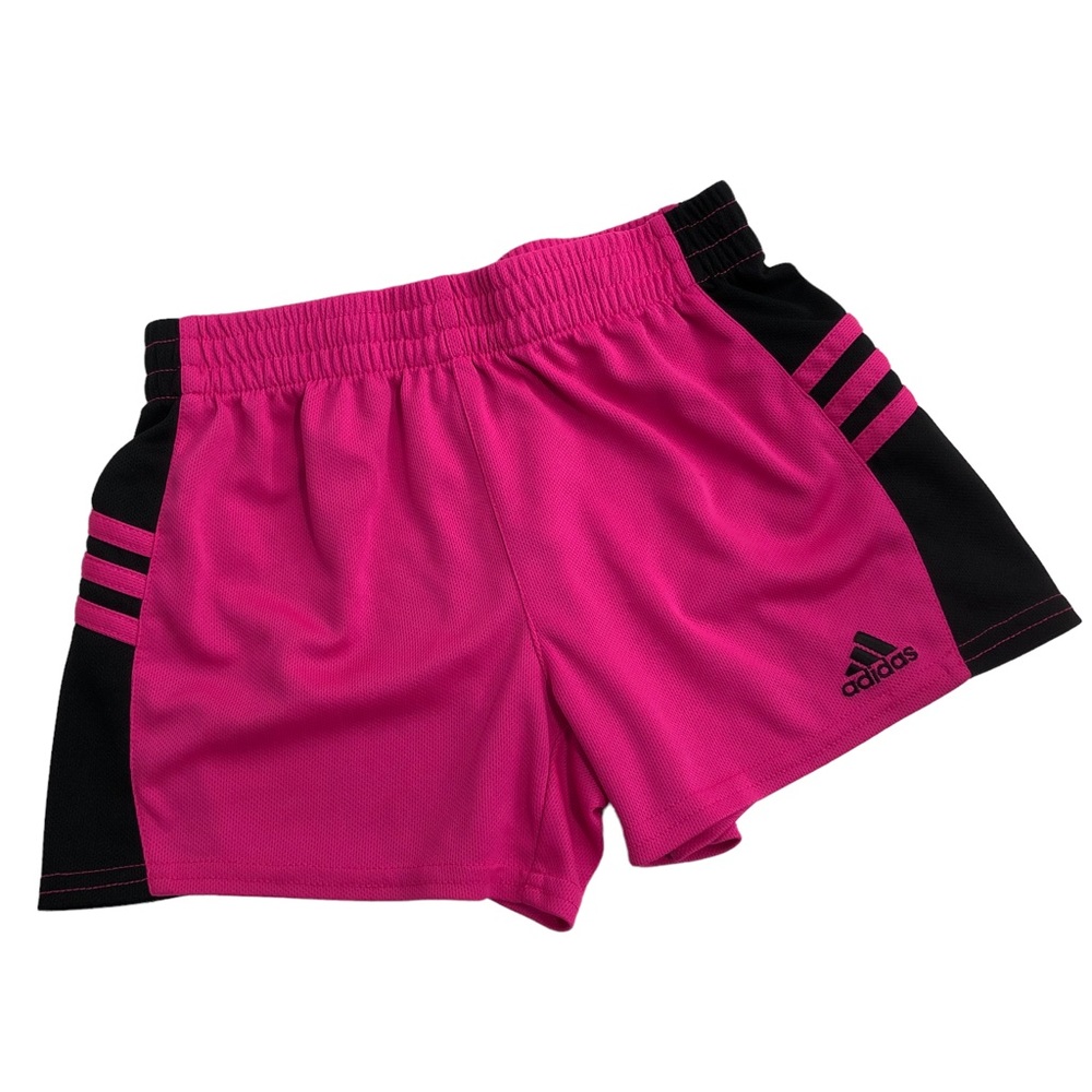 ADIDAS Shorts Pink Black Athletic Running Shorts Size 7/8 Girls